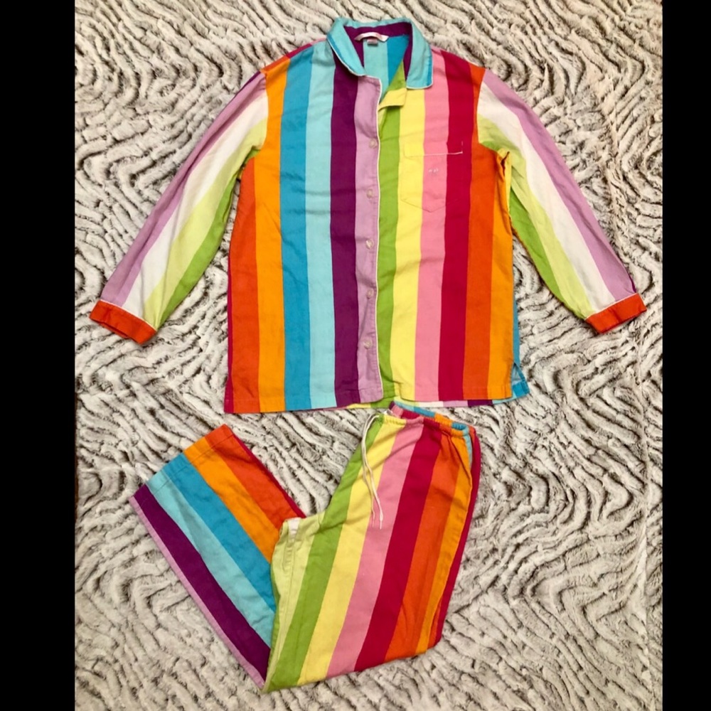 Victoria’s Secret Rainbow Pajamas Set Size Medium